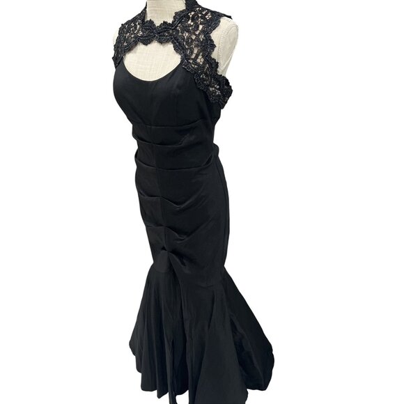 Xscape Black Lace Mermaid Gown Size 10 - Picture 2 of 10
